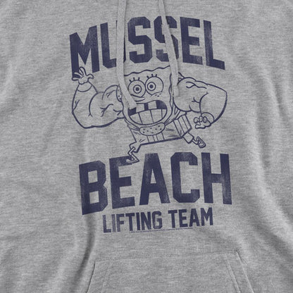 Sport Heather - Pack Shot - SpongeBob SquarePants Mens Mussle Beach Lifting Team Hoodie