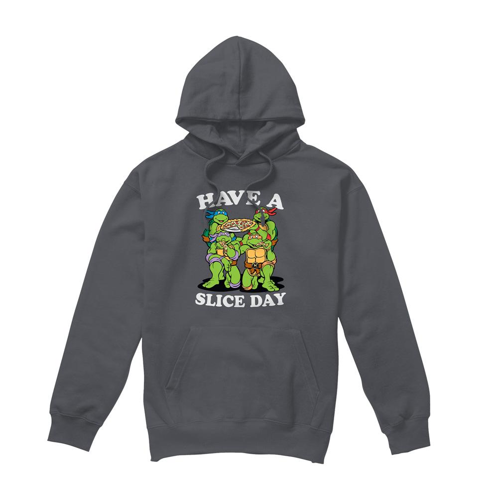 Charcoal - Front - Teenage Mutant Ninja Turtles Mens Have A Slice Day Hoodie