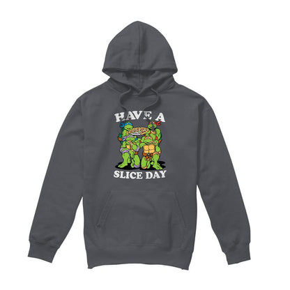 Charcoal - Front - Teenage Mutant Ninja Turtles Mens Have A Slice Day Hoodie
