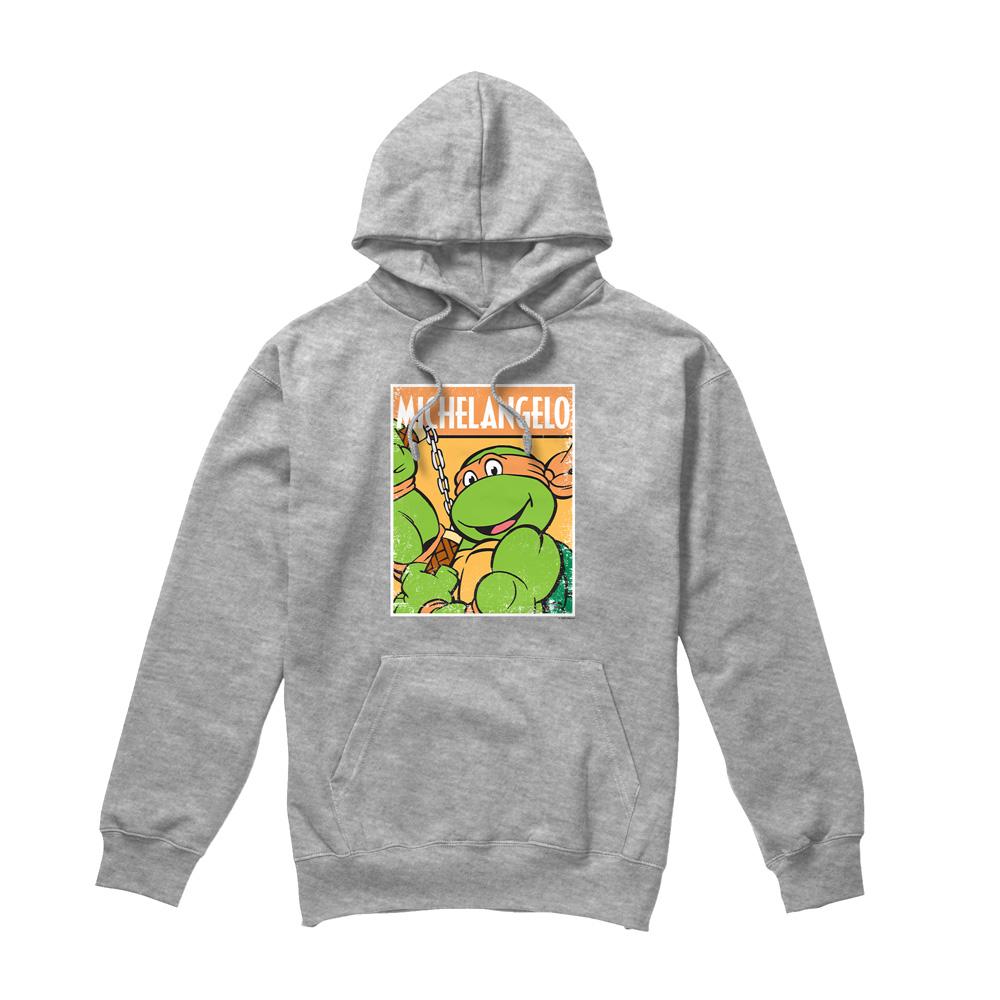 Sport Heather - Front - Teenage Mutant Ninja Turtles Mens Michelangelo Hoodie