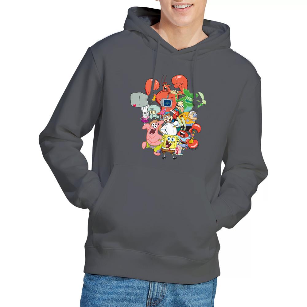 Charcoal - Lifestyle - SpongeBob SquarePants Mens The Whole Gang Hoodie