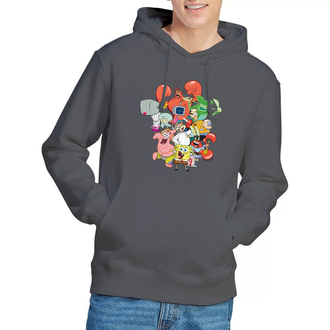 Charcoal - Lifestyle - SpongeBob SquarePants Mens The Whole Gang Hoodie