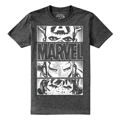 Dark Heather - Front - Marvel Mens Heroes Eyes Light T-Shirt