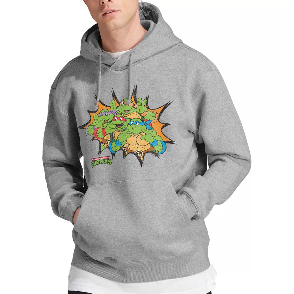 Sport Heather - Lifestyle - Teenage Mutant Ninja Turtles Mens Funny Face Turtles Hoodie