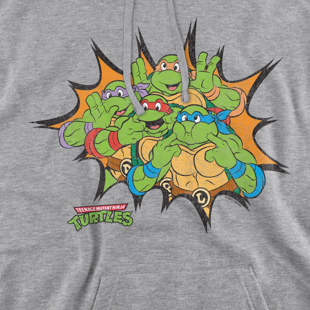 Sport Heather - Pack Shot - Teenage Mutant Ninja Turtles Mens Funny Face Turtles Hoodie