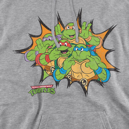 Sport Heather - Pack Shot - Teenage Mutant Ninja Turtles Mens Funny Face Turtles Hoodie