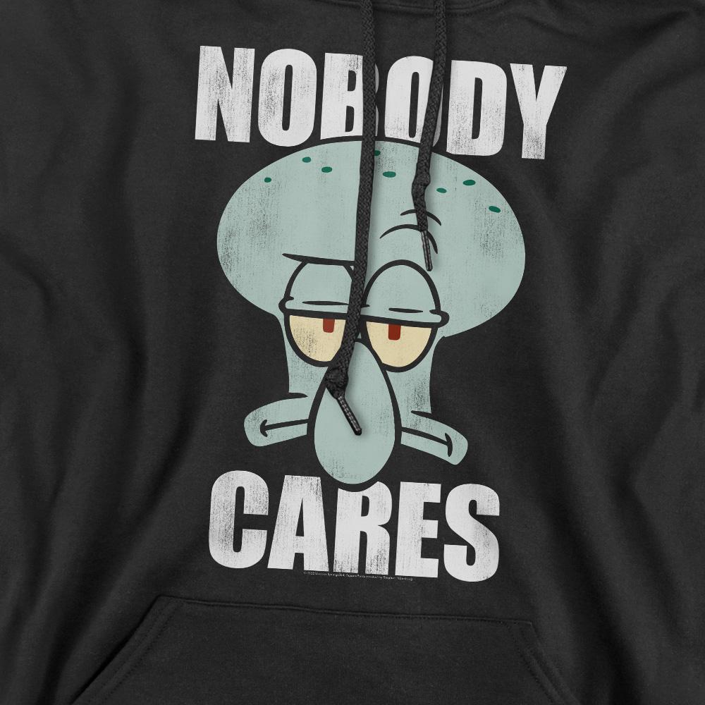 Black - Side - SpongeBob SquarePants Mens Nobody Cares Meme Hoodie