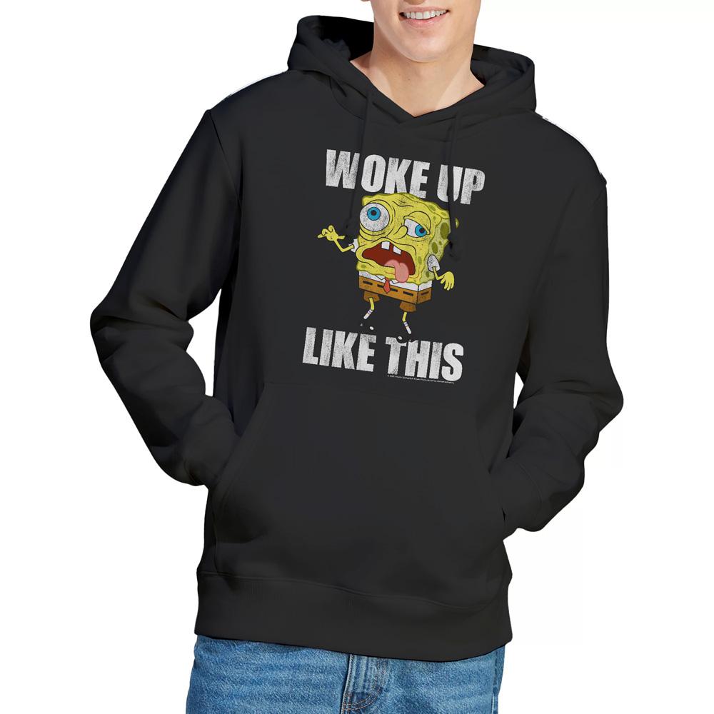 Black - Lifestyle - SpongeBob SquarePants Mens Woke Up Like This Meme Hoodie