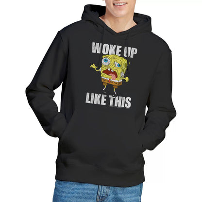 Black - Lifestyle - SpongeBob SquarePants Mens Woke Up Like This Meme Hoodie