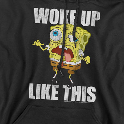 Black - Pack Shot - SpongeBob SquarePants Mens Woke Up Like This Meme Hoodie