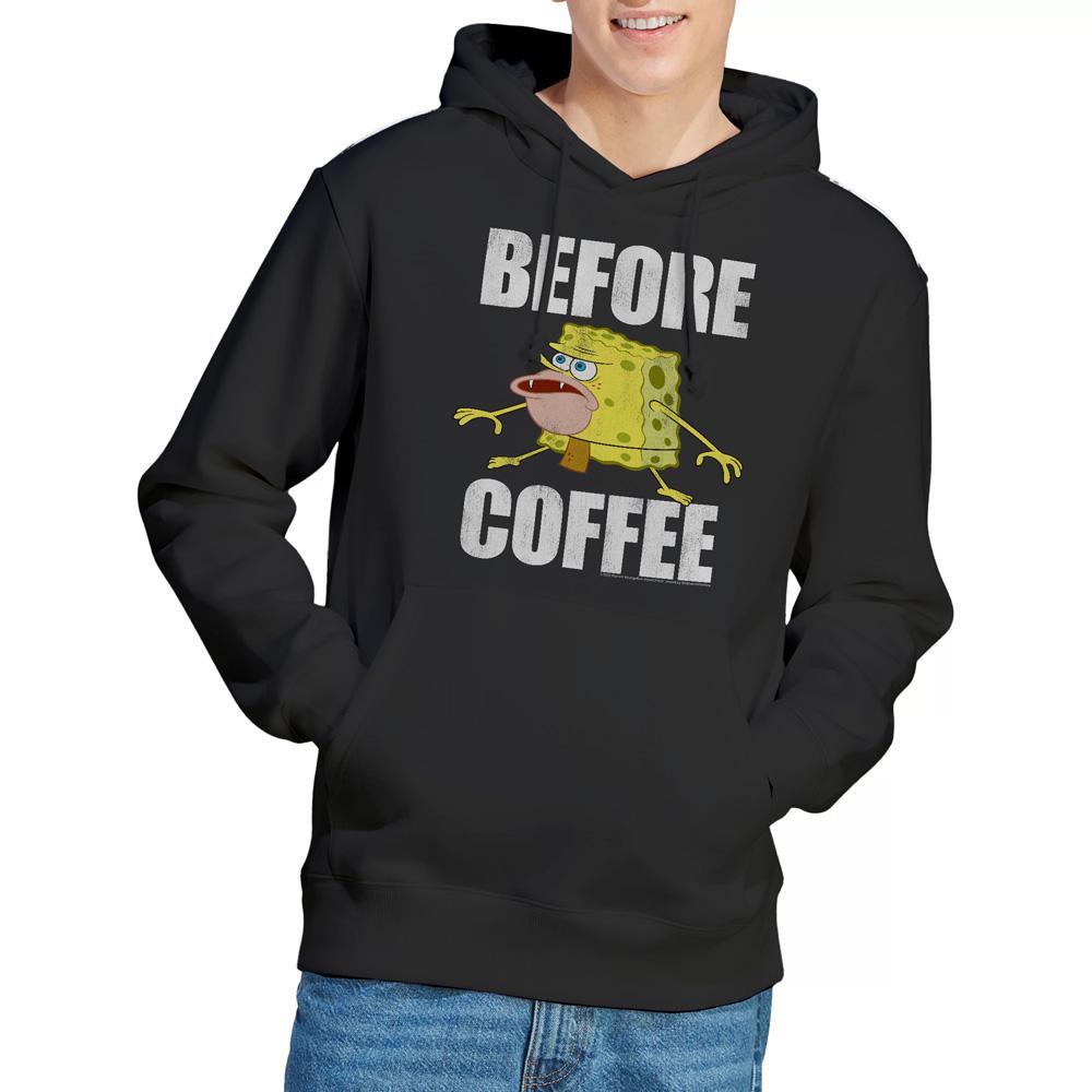 Black - Lifestyle - SpongeBob SquarePants Mens Before Coffee Meme Hoodie