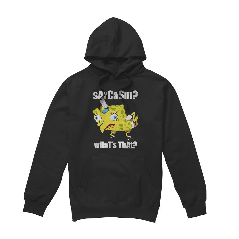 Black - Front - SpongeBob SquarePants Mens Sarcasm Meme Hoodie
