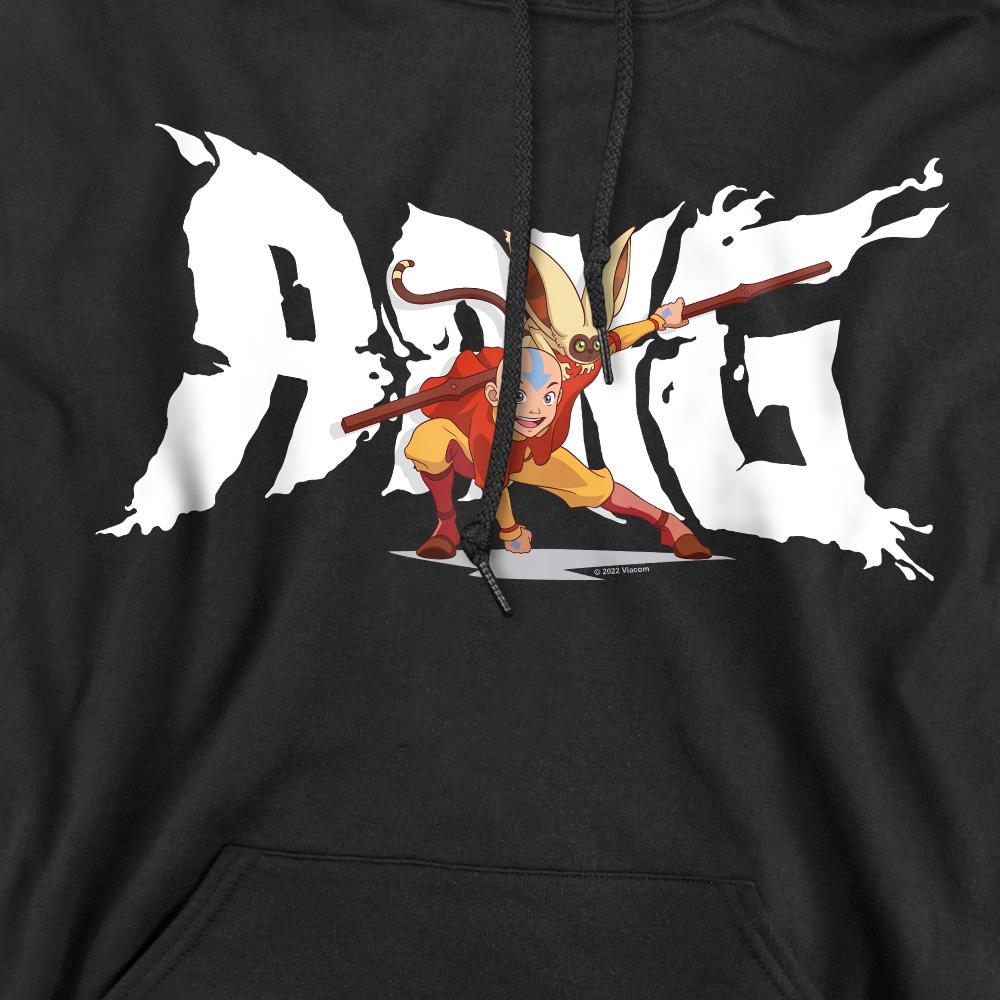 Black - Pack Shot - Avatar: The Last Airbender Mens Aang & Momo Hoodie