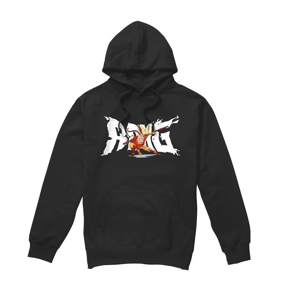 Black - Front - Avatar: The Last Airbender Mens Aang & Momo Hoodie