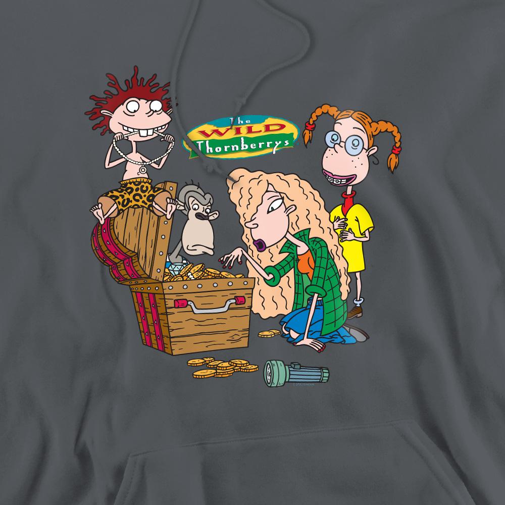 Charcoal - Pack Shot - The Wild Thornberrys Mens Treasure Hunt Hoodie