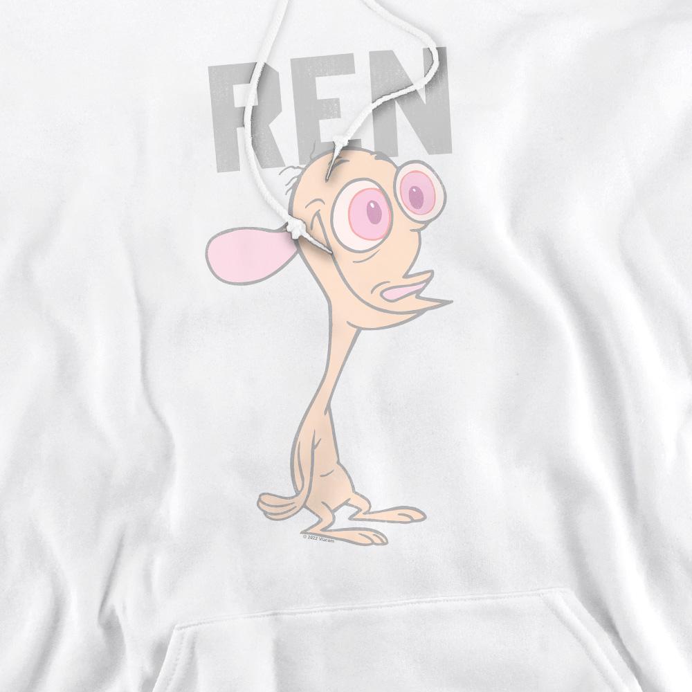 White - Pack Shot - Ren & Stimpy Mens Collegiate Hoodie