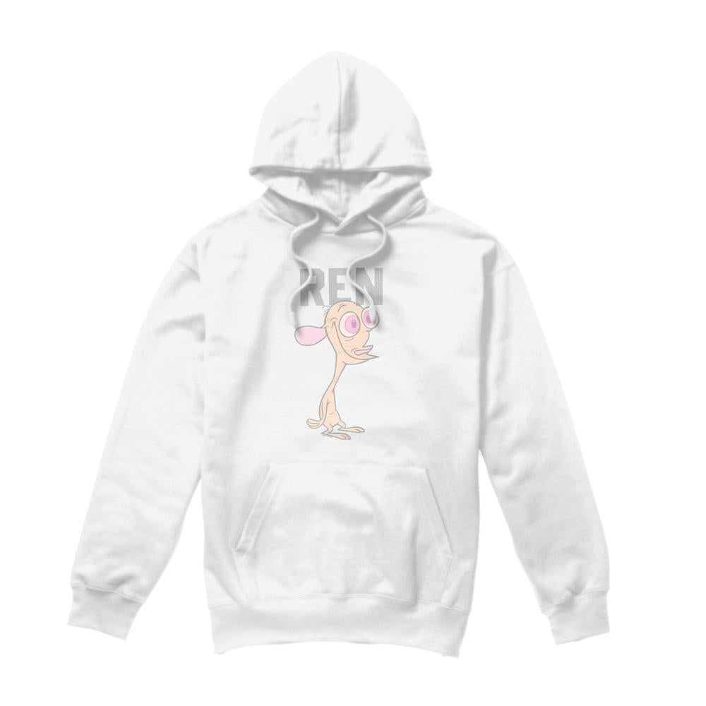 White - Front - Ren & Stimpy Mens Collegiate Hoodie