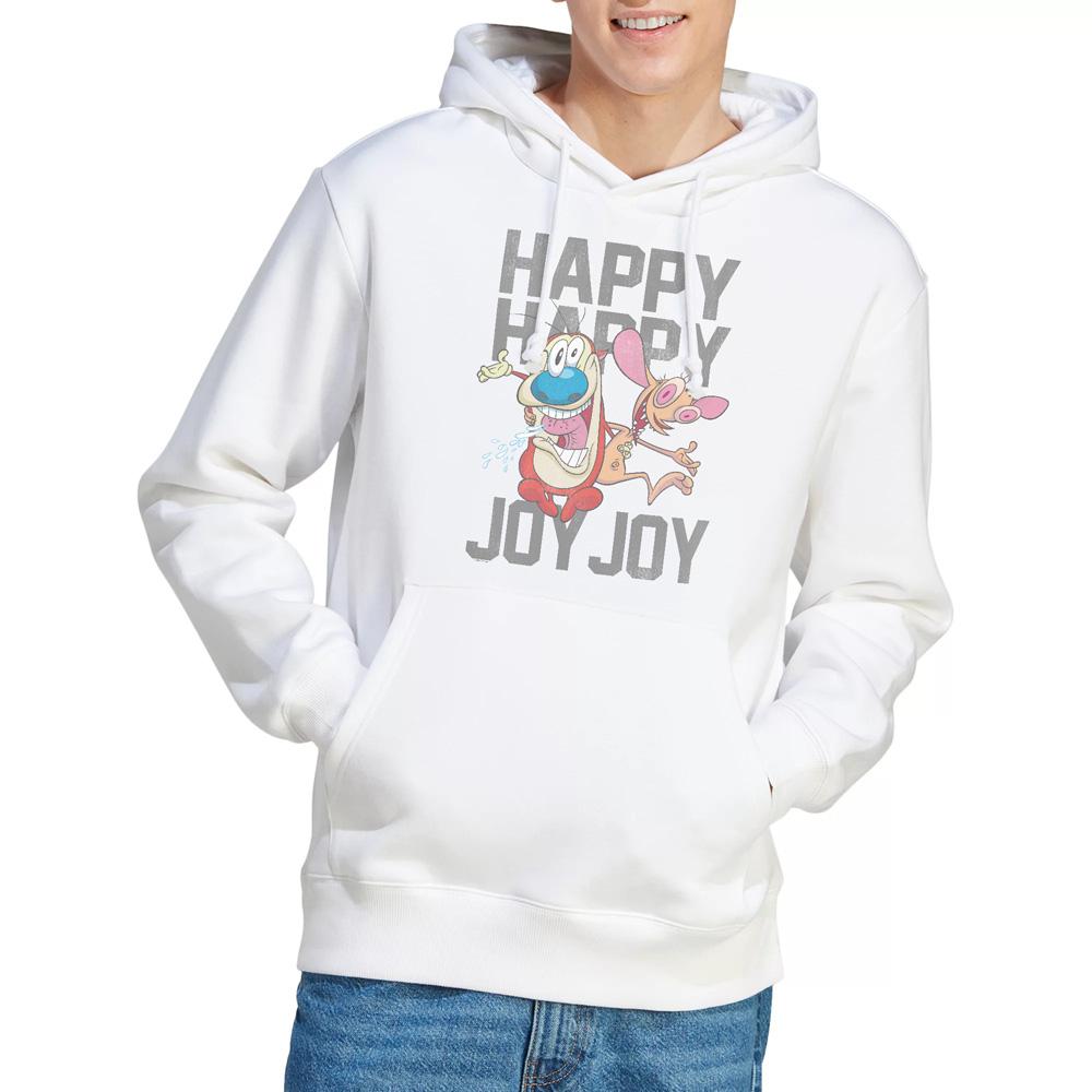 White - Lifestyle - Ren & Stimpy Mens Happy Happy Joy Joy Hoodie