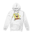 White - Front - SpongeBob SquarePants Mens Happy Running Hoodie