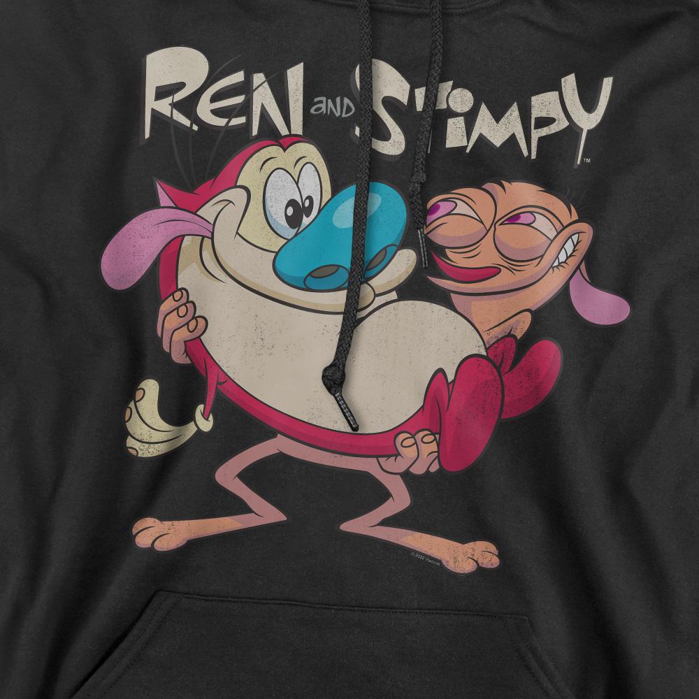 Black - Pack Shot - Ren & Stimpy Mens Two Of A Kind Hoodie