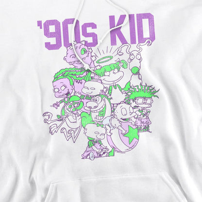 White - Pack Shot - Nickelodeon Mens 90s Kid Hoodie