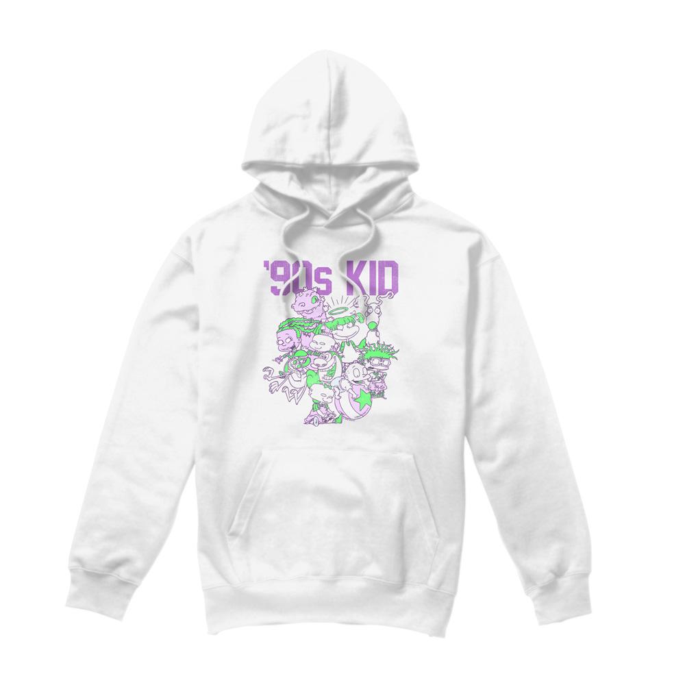 White - Front - Nickelodeon Mens 90s Kid Hoodie