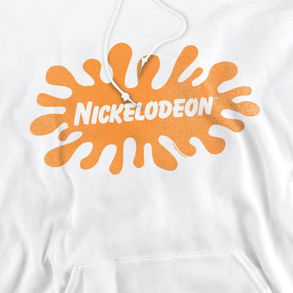 White - Pack Shot - Nickelodeon Mens Retro Splat Logo Hoodie