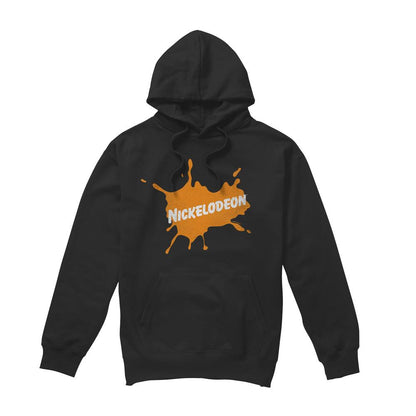 Black - Front - Nickelodeon Mens Retro Burst Logo Hoodie
