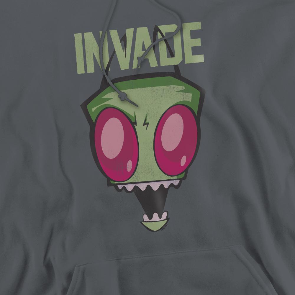 Charcoal - Pack Shot - Invader Zim Mens Invade Hoodie