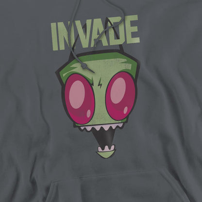 Charcoal - Pack Shot - Invader Zim Mens Invade Hoodie