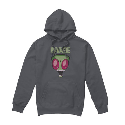 Charcoal - Front - Invader Zim Mens Invade Hoodie