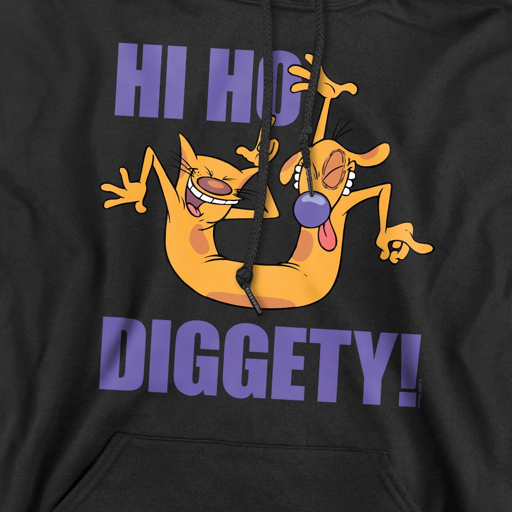 Black - Pack Shot - CatDog Mens Hi Ho Diggety Hoodie
