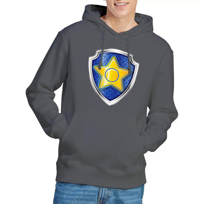 Charcoal - Pack Shot - Paw Patrol Mens Chase Badge Hoodie