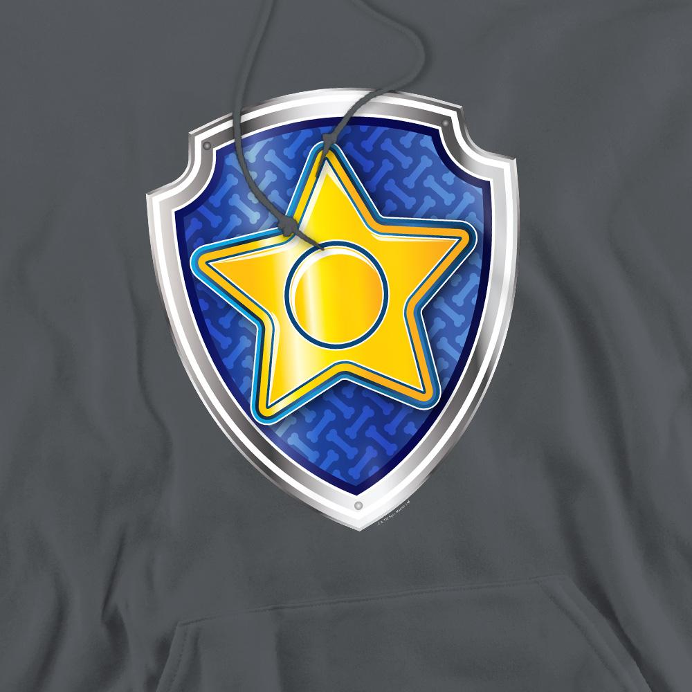 Charcoal - Side - Paw Patrol Mens Chase Badge Hoodie