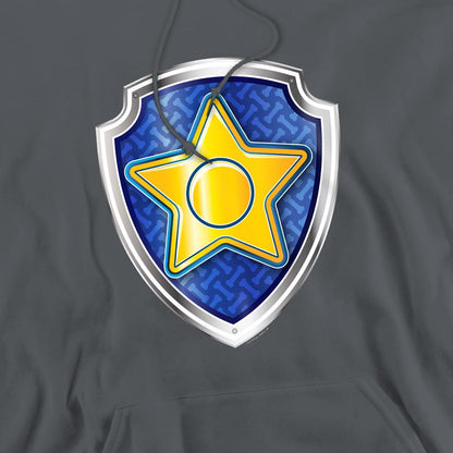 Charcoal - Side - Paw Patrol Mens Chase Badge Hoodie