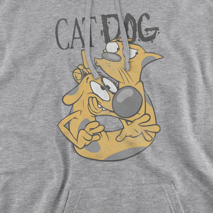 Sport Heather - Pack Shot - CatDog Mens Stuck Together Hoodie