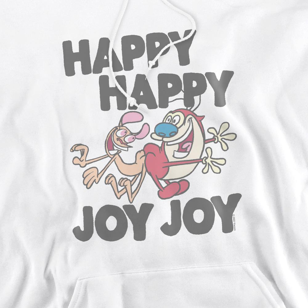 White - Pack Shot - Ren & Stimpy Mens Happy Happy Joy Joy Hoodie