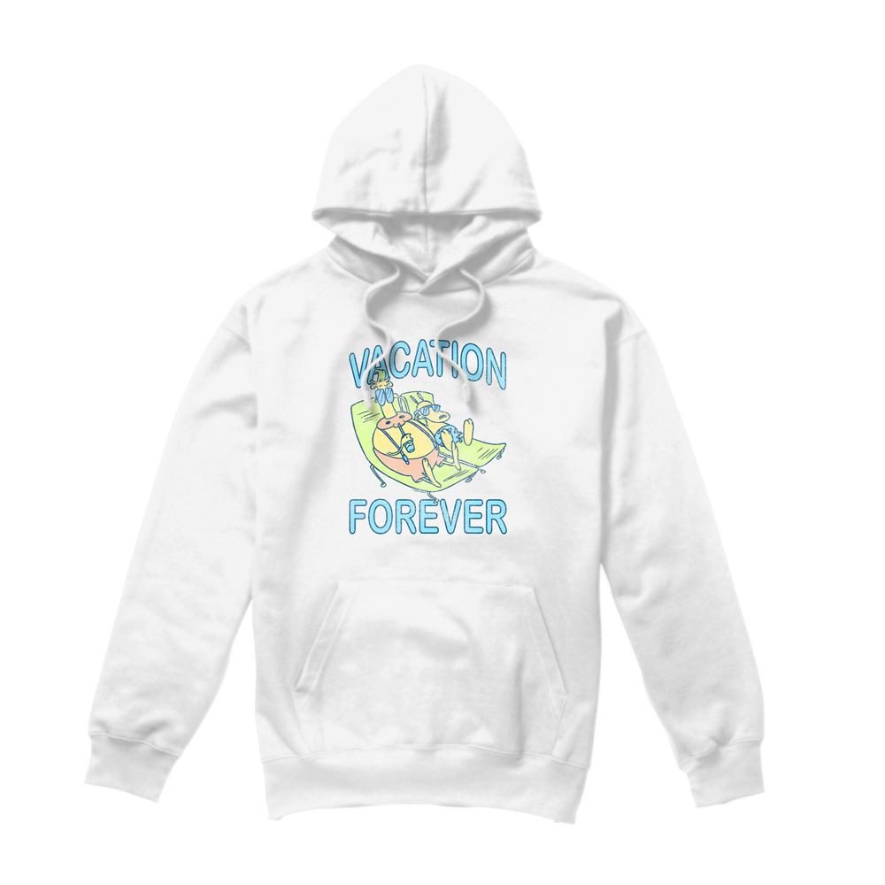 White - Front - Rocko´s Modern Life Mens Vacation Forever Hoodie