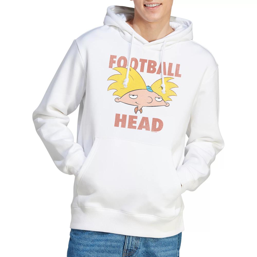 White - Lifestyle - Hey Arnold! Mens Football Head Hoodie