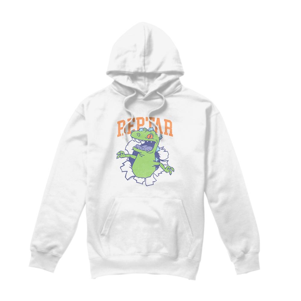 White - Front - Rugrats Mens Shirt Rip Reptar Hoodie