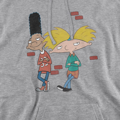 Sport Heather - Pack Shot - Hey Arnold! Mens Leaning Arnold & Gerald Hoodie