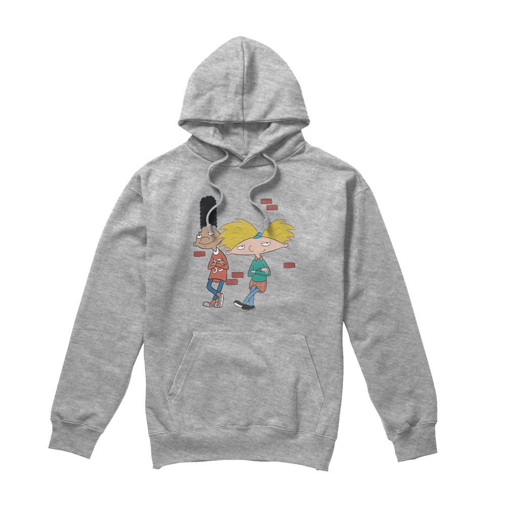Sport Heather - Front - Hey Arnold! Mens Leaning Arnold & Gerald Hoodie