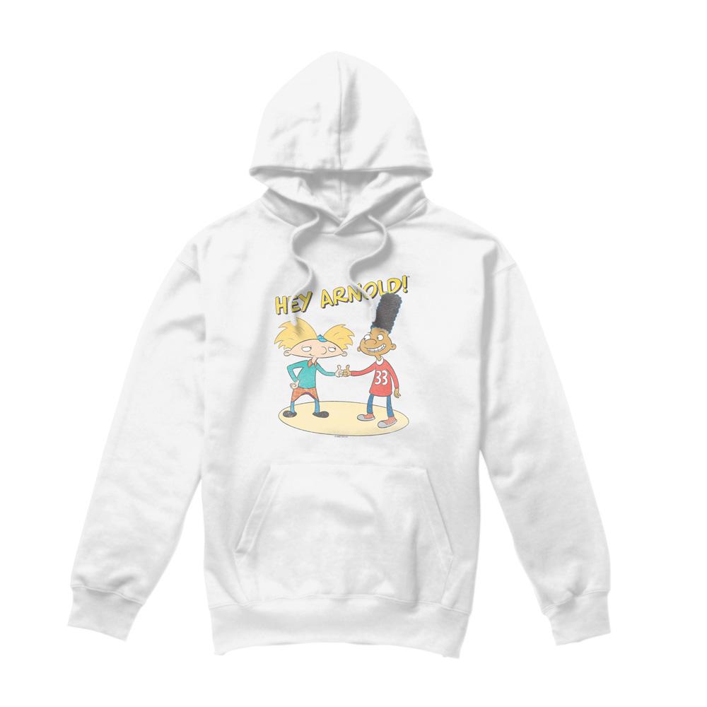 White - Front - Hey Arnold! Mens Arnold & Gerald Hoodie