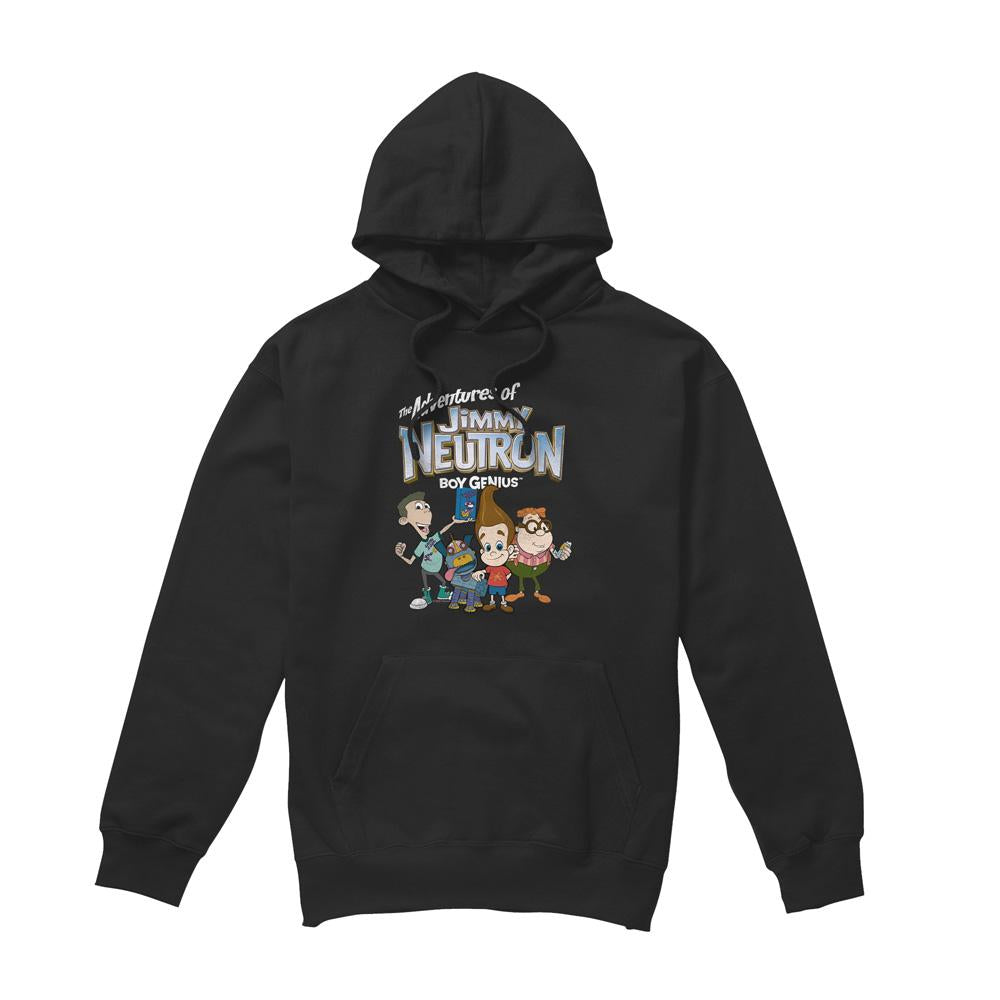 Black - Front - Jimmy Neutron Mens Group Hoodie