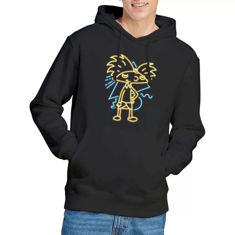 Black - Lifestyle - Hey Arnold! Mens Neon Hoodie