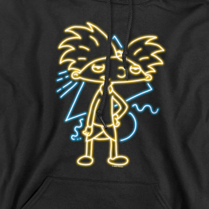 Black - Pack Shot - Hey Arnold! Mens Neon Hoodie