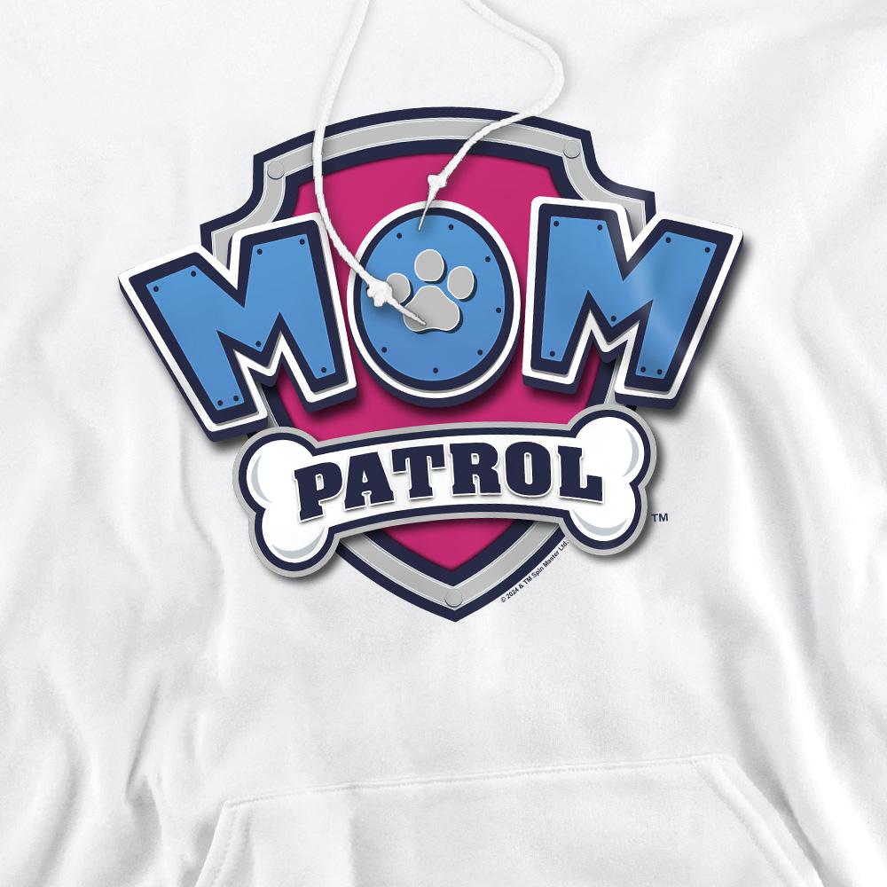 White - Side - Paw Patrol Mens Mom Patrol Badge Mothers Day Hoodie