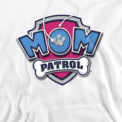 White - Side - Paw Patrol Mens Mom Patrol Badge Mothers Day Hoodie