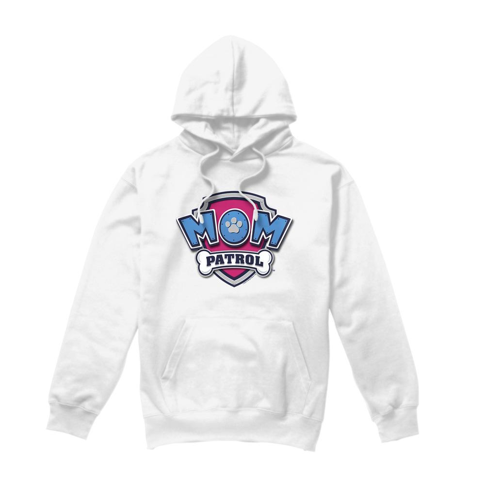 White - Front - Paw Patrol Mens Mom Patrol Badge Mothers Day Hoodie