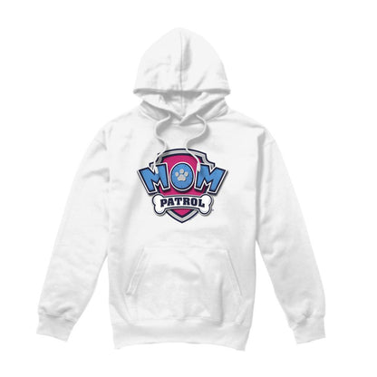 White - Front - Paw Patrol Mens Mom Patrol Badge Mothers Day Hoodie